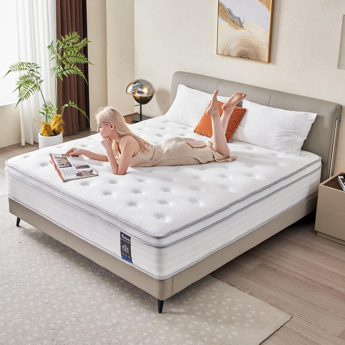 Twin Mattress, 10 Inch Hybrid Mattress in a Box, Memory Foam and Individual Pocket Springs, Fiberglass Free, Soft and Breathable, Medium Firm Feel