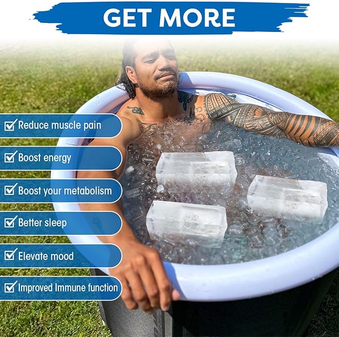 Haldane 5PC Extra Large Ice Block Mold 15LB Ice Cube Bricks Maker Molds for Cold Plunge/Coolers, Reusable Ice Bath Water Chiller, Thick Silicone Ice Bath Accessories Blue
