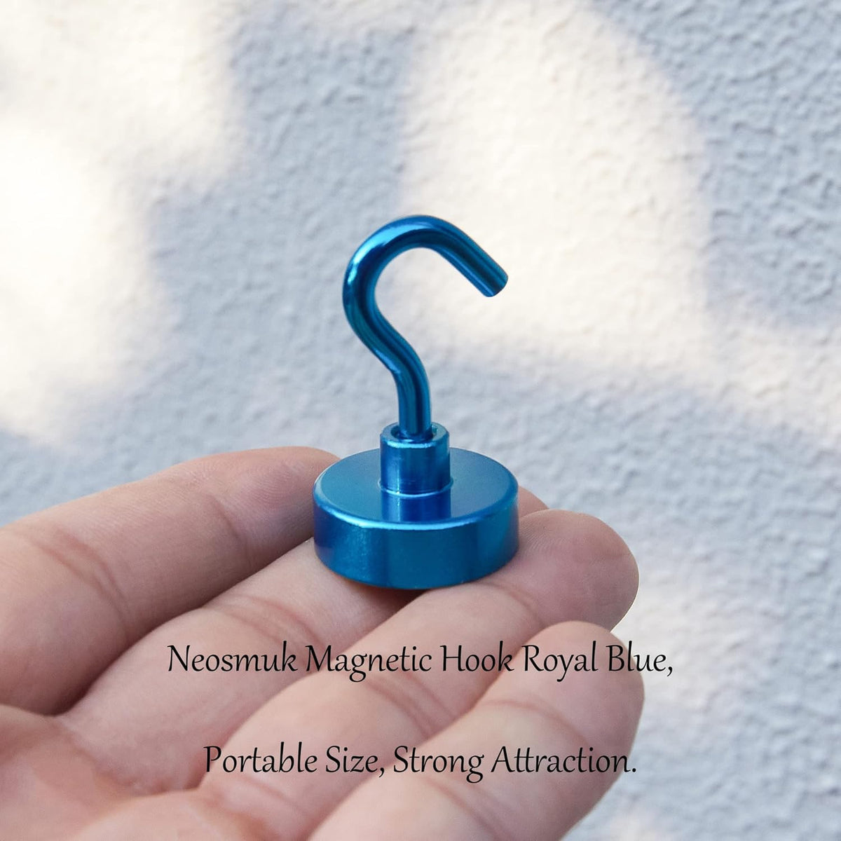Neosmuk Magnetic Hooks, Heavy Duty Earth Magnets with Hook for Refrigerator, Extra Strong Cruise Hook for Hanging, Magnetic Hanger for Cabins, Grill (Blue, Pack of 10)