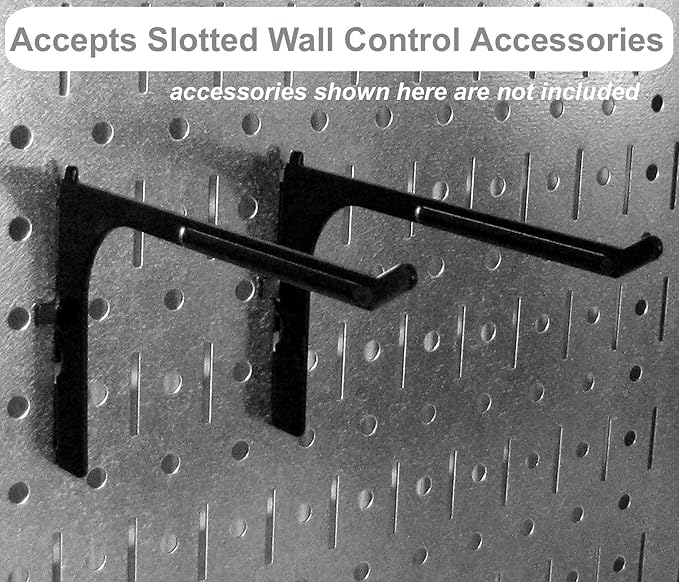 Wall Control Kitchen Pegboard Organizer Pots and Pans Pegboard Pack Storage and Organization Kit with Black Wall Board and Blue Accessories
