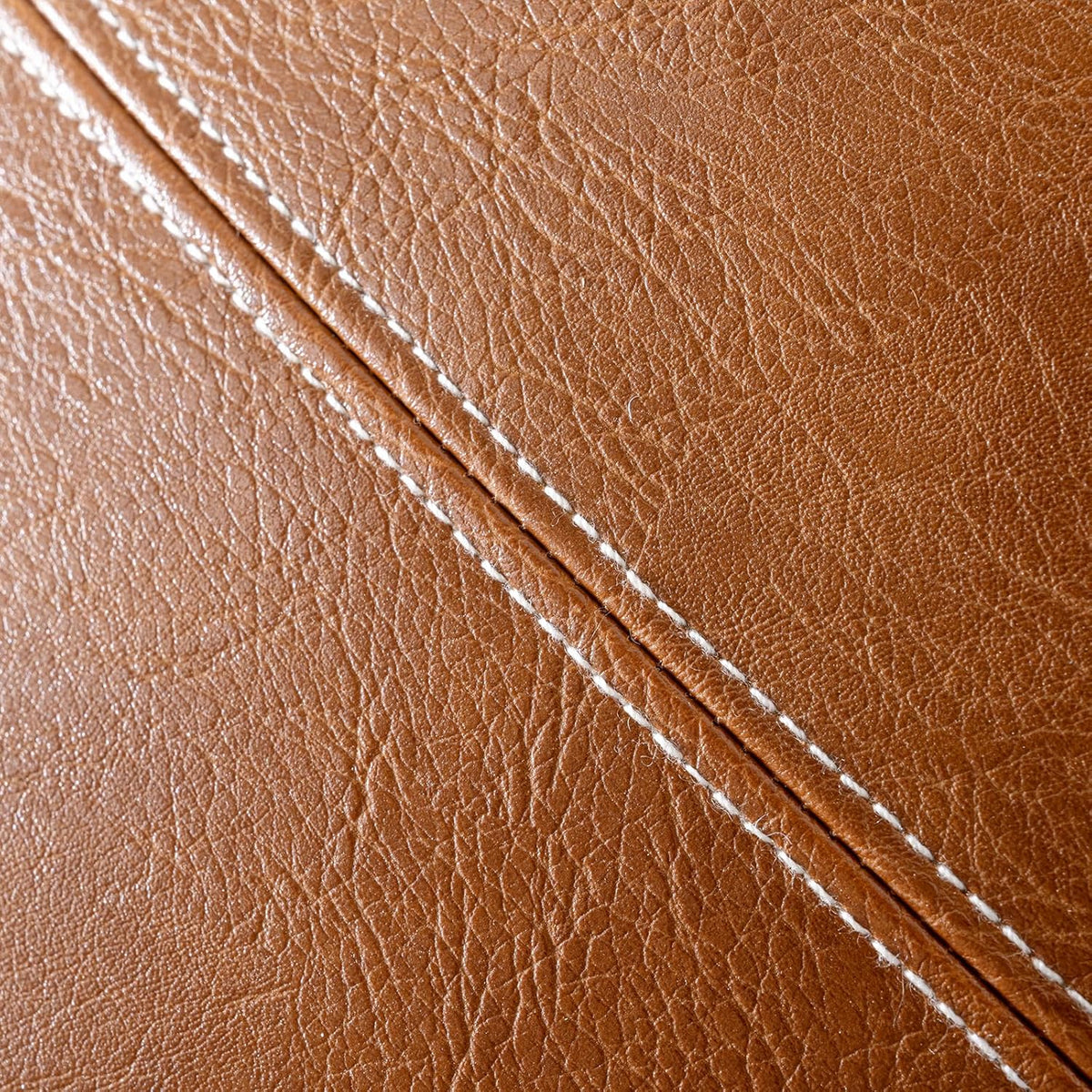 Fancy Homi Brown Boho Long Lumbar Faux Leather Body Decorative Throw Pillow Cover 21x54 Inch for Bedroom Couch Bed Sofa Bench, Hand Stitched Stylish Pillowcase, Rustic Modern Farmhouse Room Decor
