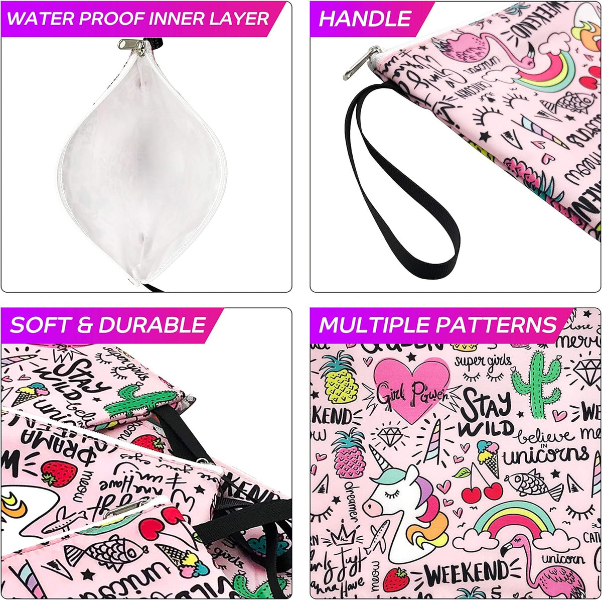 Nordic By Nature-Dual Layer Reusable Sandwich & Snack Bags – BPA-Free, Easy Clean, School Lunch Bags for Kids & Adults (Unicorns & Rainbows)
