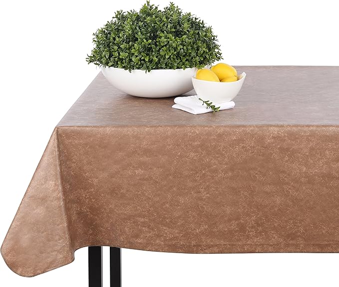 Yourtablecloth Heavy Duty Vinyl Rectangle or Square Tablecloth – 6 Gauge Heavy Duty Tablecloth – Flannel Backed – Wipeable Tablecloth with Vivid Colors & Many Sizes 60 x 120 Ruby Red