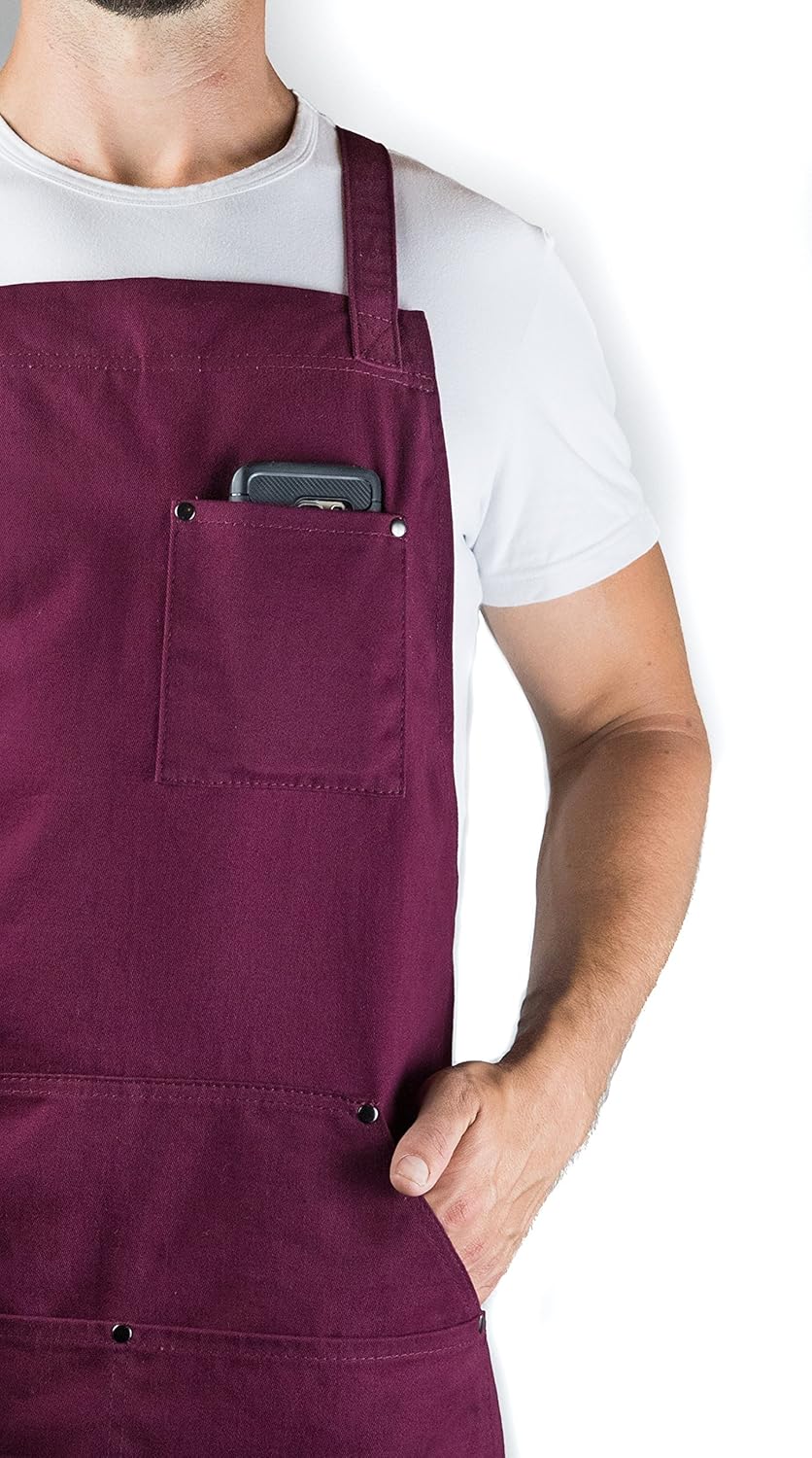 Hudson Durable Goods - Professional Grade Chef Apron for Kitchen, BBQ & Grill