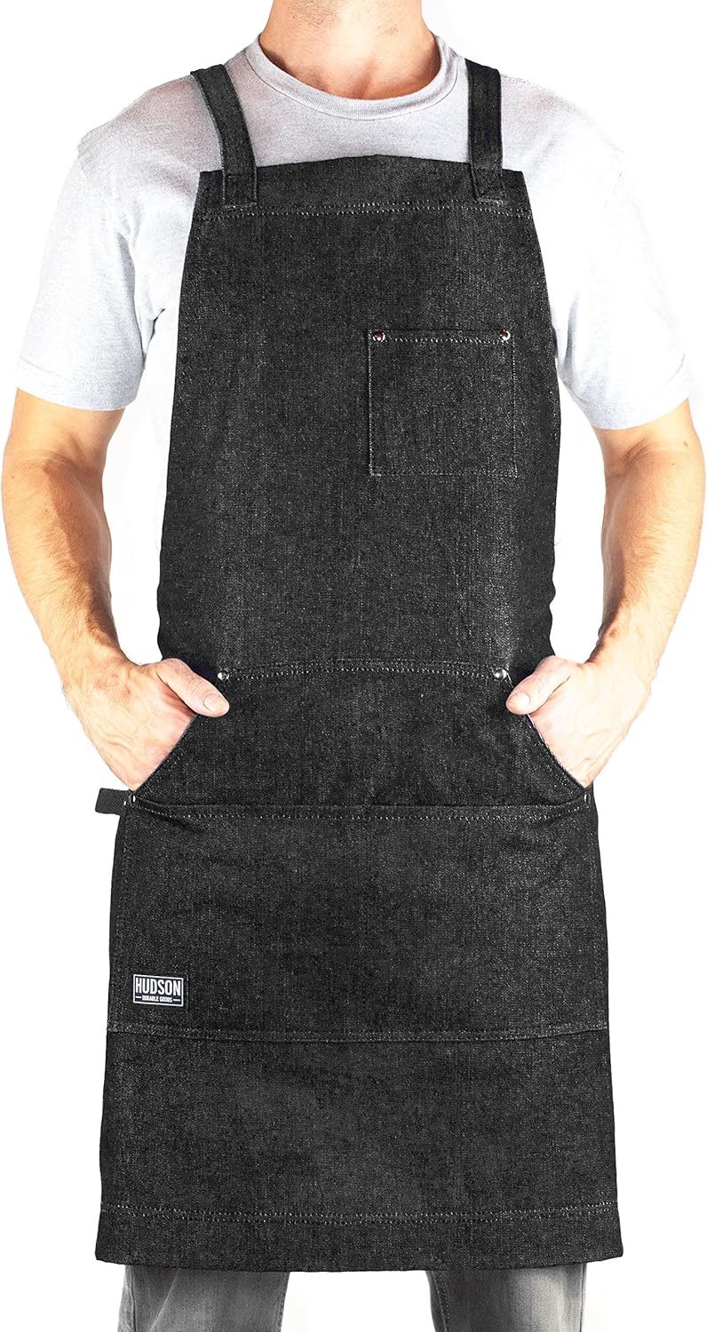 Hudson Durable Goods - Professional Grade Chef Apron for Kitchen, BBQ & Grill